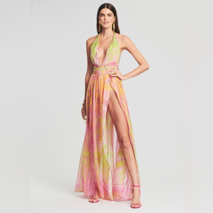 NWOT RETROFETE Zion Dress In Tropical Palm Print ( S )‎